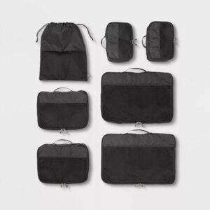 Target Black Travel Packing Cube and Shoe Bag Set. NWOT